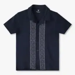 Boys Embroidered Relaxed Fit Cotton Shirt-image-58
