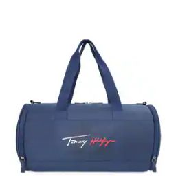 Brand Print Duffle Bag with Zip Closure-image-30
