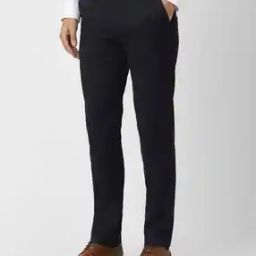 Men Slim Fit Flat-Front Trousers-picture-49