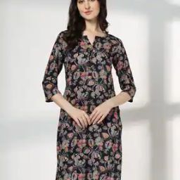 Women Floral Print Straight Kurta-image-15