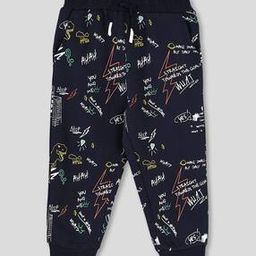 All-Over Typographic Print Cotton Joggers-picture-27