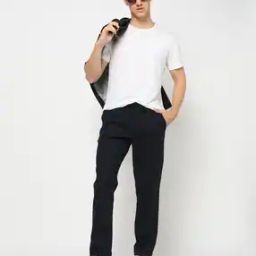 Men Regular Fit Flat-Front Trousers-picture-49