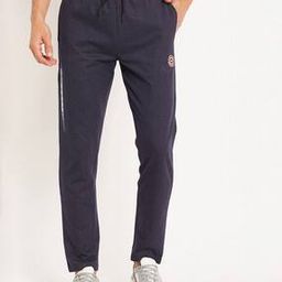 Men Typographic Print High-Rise Straight Fit Track Pants-35