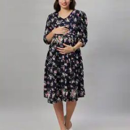 Floral Print Fit & Flare Dress-image-93