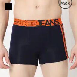 Men Pack of 2 Logo Print Trunks with Elasticated Waistband-picture-6