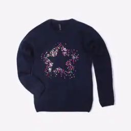 Sequinned Pullover with Ribbed Hems-image-8