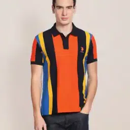 Colourblock Slim Fit Polo T-Shirt-image-97