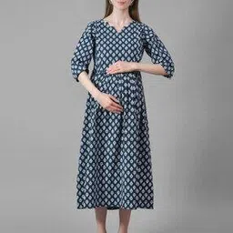 Block Print Fit & Flare Dress-image-63