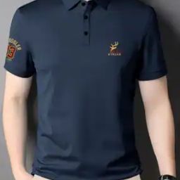 Men Lounge Polo T-Shirt with Logo Embroidery-picture-52