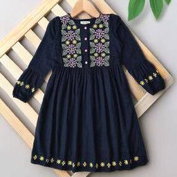 Girls Embroidery Fit and Flare Dress-picture-27