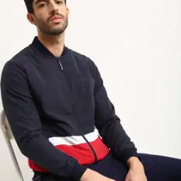 Colourblock Zip-Front Bomber Jacket-37