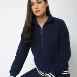 Boucle Zip-Front Jacket with Pockets-image-91