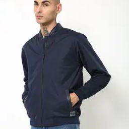 Genuine Leather Zip-Front Bomber Jacket with Insert Pockets-picture-30