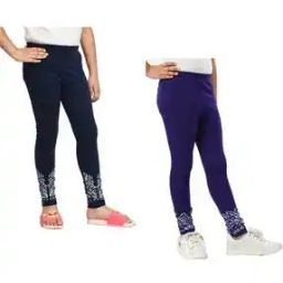 Pack of 2 Leggings with Floral Print Hem-image-34