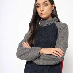 altheory sport by azorte Colourblock Turtleneck Sweatshirt with Raglan Sleeves-picture-32