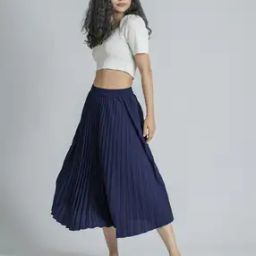 Women Accordion Pleated Flared Skirt-image-28