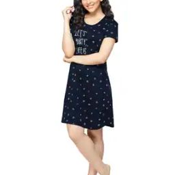 Typographic Print Round-Neck Nightshirt-image-17