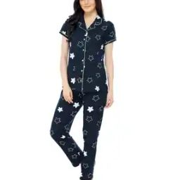 Star Print Cotton Shirt & Pyjamas Set-image-32