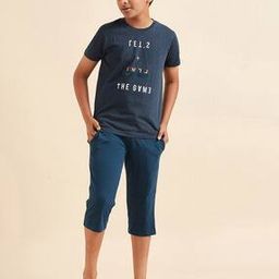 Typographic Print Shorts & T-Shirt Set-image-81