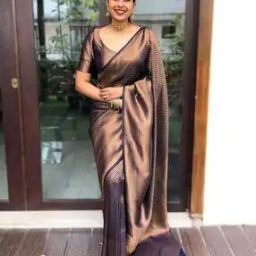 Women Banarasi Woven Saree with Contrast Border-picture-47