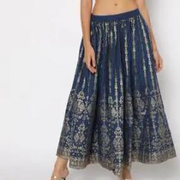 Printed Flared Skirt with Elasticated Waist-image-65