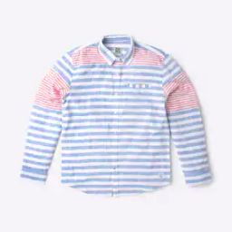Striped Shirt with Welt Pocket-image-56