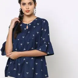 Geometric Print Top-image-47