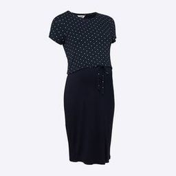 Polka-Dot Print A-line Nursing Dress-image-70