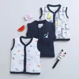 Infants Pack of 3 Sleeveless V-Neck T-Shirts-32