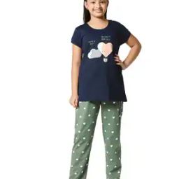 Typographic Print T-Shirt & Pyjamas Set-picture-36