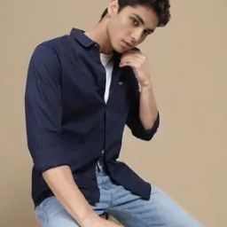 Spread Collar Shirt with Patch Pocket-image-5