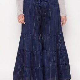 Flared Shararas with Elasticated Drawstring Waist-image-4