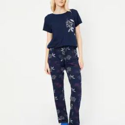 Women Floral Print Top with Pyjama Set-picture-14