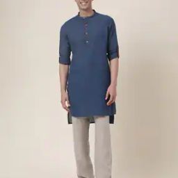 FabBasics Slim-Fit A-Symmetric Kurta-image-1