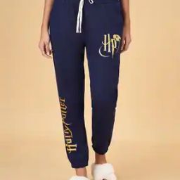 Women Typographic Print Regular Fit Joggers-image-41
