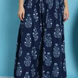 Women Floral Print Shararas with Elasticated Waist-picture-35