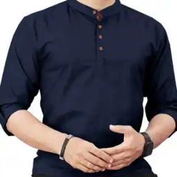 Men Regular Fit Short Kurta with Mandarin Collar-18