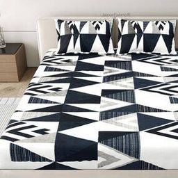 250 TC Printed Double King Size Bedsheet with Pillow Covers-image-9