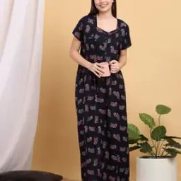 Women Paisley Printed Square-Neck Nighti-image-2