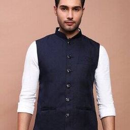 Men Slim Fit Nehru Jacket with Welt Pockets-image-62