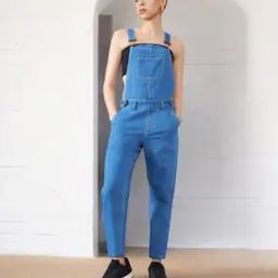 Women Dungarees with Button Accent-image-5