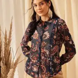 Women Regular Fit Paisley Print Shirt with Full Sleeves-image-66