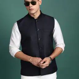 Men Slim Fit Nehru Jacket-image-110