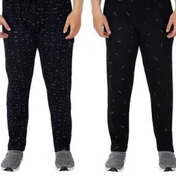 Men Pack of 2 Heathered Straight Track Pants-image-1