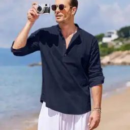 Men Regular Fit Short Kurta with Mandarin Collar-image-55
