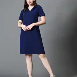 Women A-Line Dress with Spread Collar-image-36