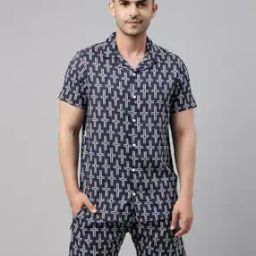Geometric Print Lounge Set-image-30
