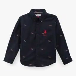 Boys Micro Print Regular Fit Shirt-image-66