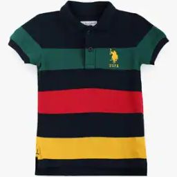 Boys Striped Regular Fit Polo T-Shirt-image-74