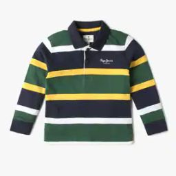 Boys Asterix Striped Regular Fit Polo T-Shirt-image-45